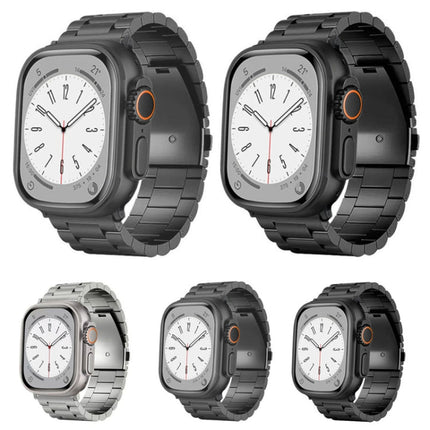 3 - Bead Flat Buckle Titanium Alloy Watch Band, For Apple Watch SE 2023 44mm, For Apple Watch SE 2023 40mm, For Apple Watch Ultra 2 49mm, For Apple Watch Series 9 45mm, For Apple Watch Series 9 41mm, For Apple Watch Ultra 49mm, For Apple Watch Series 8 4... - DealBuddy