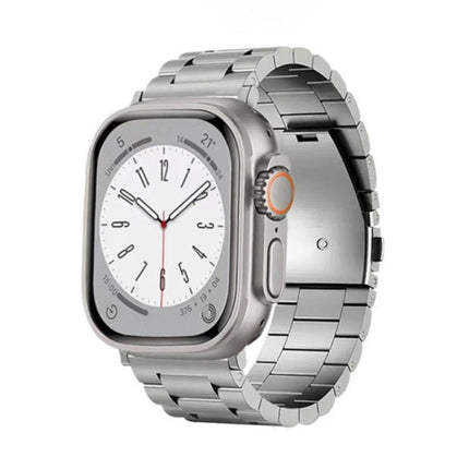 3 - Bead Flat Buckle Titanium Alloy Watch Band, For Apple Watch SE 2023 44mm, For Apple Watch SE 2023 40mm, For Apple Watch Ultra 2 49mm, For Apple Watch Series 9 45mm, For Apple Watch Series 9 41mm, For Apple Watch Ultra 49mm, For Apple Watch Series 8 4... - DealBuddy