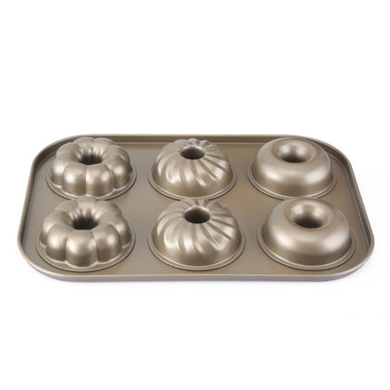 3 Flowers Type Donuts Cookie Mold Gold 6 Cups Cake Mold Baking Mold Cake Tools Bakeware Kitchen Accessories - DealBuddy