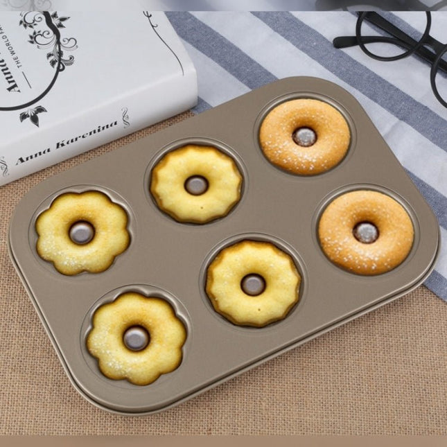 3 Flowers Type Donuts Cookie Mold Gold 6 Cups Cake Mold Baking Mold Cake Tools Bakeware Kitchen Accessories - DealBuddy