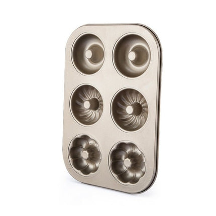 3 Flowers Type Donuts Cookie Mold Gold 6 Cups Cake Mold Baking Mold Cake Tools Bakeware Kitchen Accessories - DealBuddy