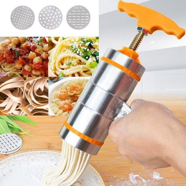 3 Molds Household Manually Small Stainless Steel Pressing Style Handhold Noodle Machine - DealBuddy
