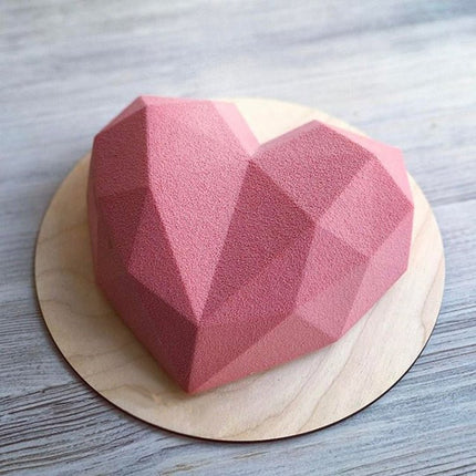 3 PCS Diamond Love DIY Cake Silicone Mold Sponge Baking Tool Chiffon Mousse Dessert Mold - DealBuddy