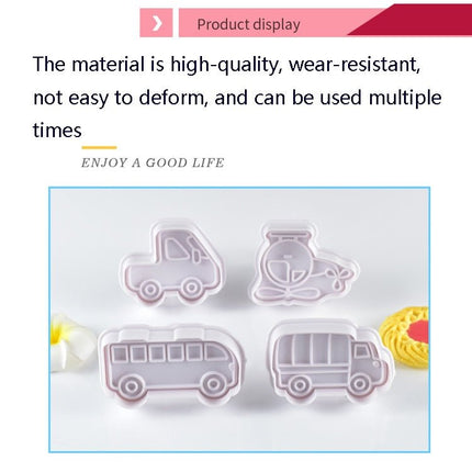 3 Sets Plastic Decorative Biscuit Mold Transportation Tool Series Biscuit Spring Mold - DealBuddy