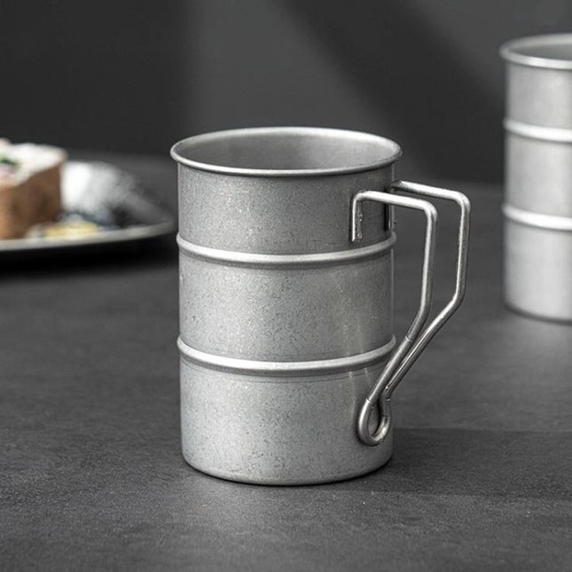 304 Stainless Steel Camping Mug Sandblasted Vintage Distressed Cup for Coffee, Beer, Outdoor, Picnic & Commercial Use - DealBuddy