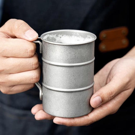 304 Stainless Steel Camping Mug Sandblasted Vintage Distressed Cup for Coffee, Beer, Outdoor, Picnic & Commercial Use - DealBuddy
