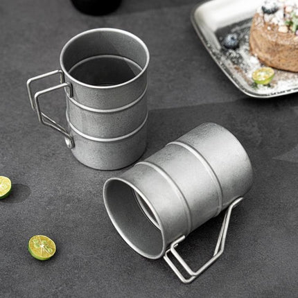 304 Stainless Steel Camping Mug Sandblasted Vintage Distressed Cup for Coffee, Beer, Outdoor, Picnic & Commercial Use - DealBuddy