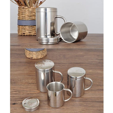 304 Stainless Steel Double Insulation Coffee Drink Milk Water Mugs Durable Drinking Cup with Lid - DealBuddy