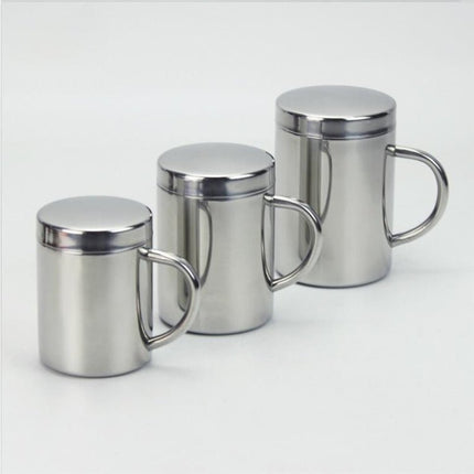 304 Stainless Steel Double Insulation Coffee Drink Milk Water Mugs Durable Drinking Cup with Lid - DealBuddy