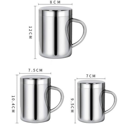304 Stainless Steel Double Insulation Coffee Drink Milk Water Mugs Durable Drinking Cup with Lid - DealBuddy