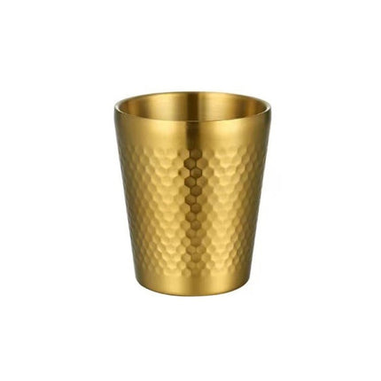 304 Stainless Steel Hammer Mug Thickened Double - Layer Restaurant Tea Cups - DealBuddy