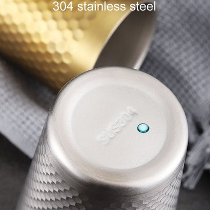 304 Stainless Steel Hammer Mug Thickened Double - Layer Restaurant Tea Cups - DealBuddy
