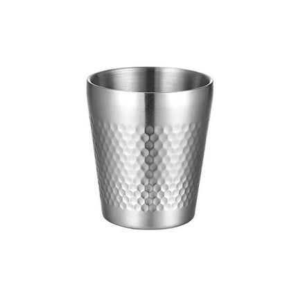 304 Stainless Steel Hammer Mug Thickened Double - Layer Restaurant Tea Cups - DealBuddy