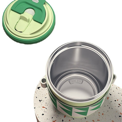 316 Stainless Steel Thermos Cup Three - purpose Straw Direct Drinking Coffee Cup - DealBuddy