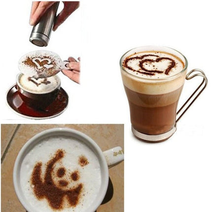 32 PCS Coffee Stencil Filter Coffee Maker Cappuccino Mold Templates Strew Flowers Pad Spray Art Baking Tools - DealBuddy