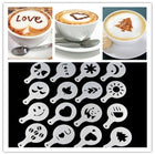 32 PCS Coffee Stencil Filter Coffee Maker Cappuccino Mold Templates Strew Flowers Pad Spray Art Baking Tools - DealBuddy