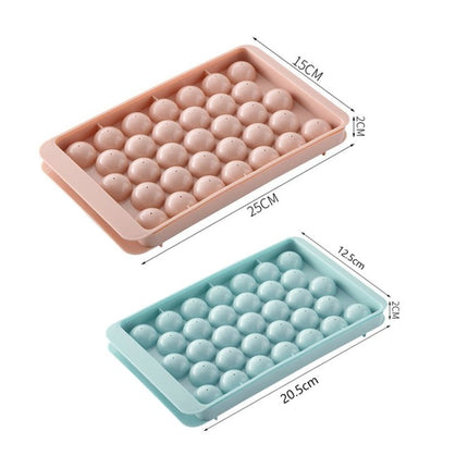 33 Grid Round Ice Hockey Mold With Lid Ice Box Small Marble Ice Tray, Random Color Delivery - DealBuddy