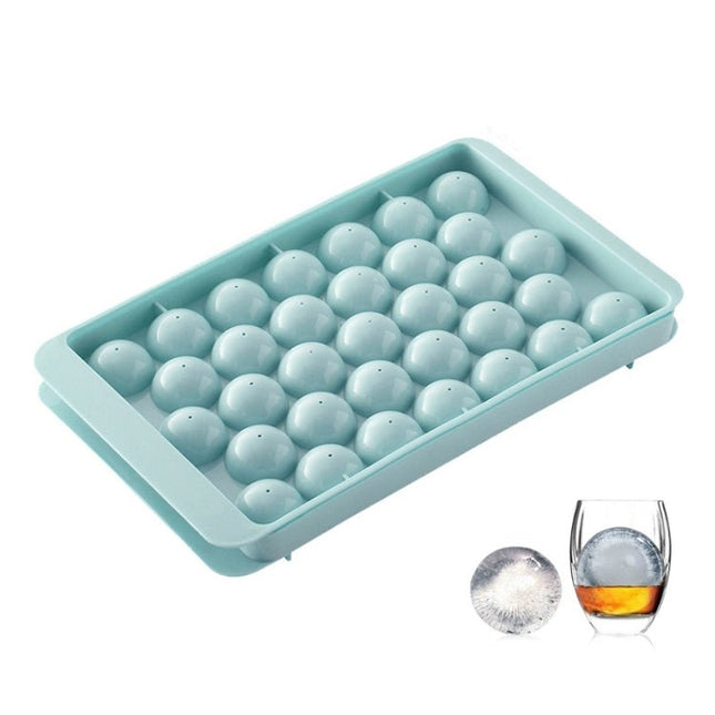 33 Grid Round Ice Hockey Mold With Lid Ice Box Small Marble Ice Tray, Random Color Delivery - DealBuddy