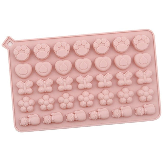 34 Grids Cats Butterfly Flower Silicone Mould DIY Cookie And Candy Decoration Molds - DealBuddy