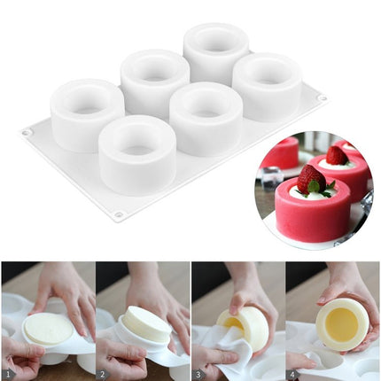 3D Silicone 6 Holes Cake Mold Baking Pastry Mousse Chocolate Mold - DealBuddy