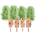 4 Grids Flower Ice Cream Silicone Mold Home Use Food - Grade Ice Pop Mold - DealBuddy
