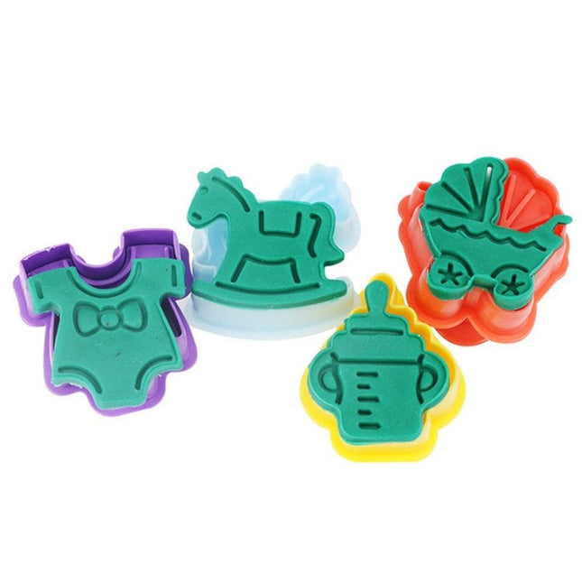 4 in 1 3D Baby Series Biscuit Mold Fondant Pressing Tools, Random Color Delivery - DealBuddy