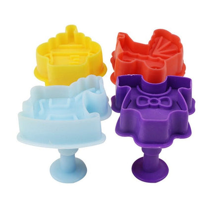 4 in 1 3D Baby Series Biscuit Mold Fondant Pressing Tools, Random Color Delivery - DealBuddy