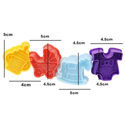 4 in 1 3D Baby Series Biscuit Mold Fondant Pressing Tools, Random Color Delivery - DealBuddy