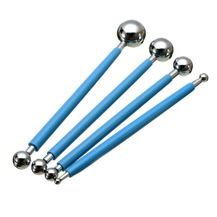 4 in 1 Stainless Steel Spherical Carving Group Pill Stick Fondant Clay Colored Clay Carving Tool Set - DealBuddy
