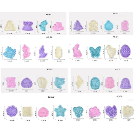 4 in 1 Three - Dimensional Fondant Biscuit Embossing Mold Push - Type Cake Mold Random Style Delivery - DealBuddy