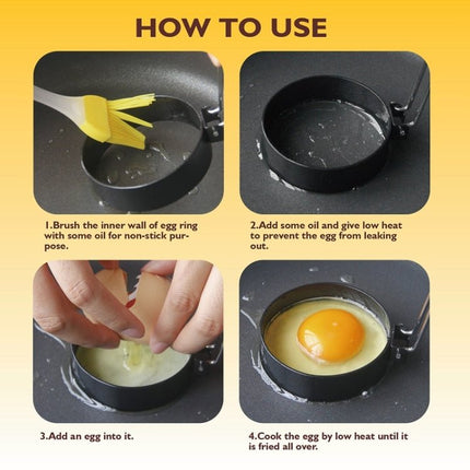 4 - Pack Anti - Hot Egg Rings Non - Stick Round Fried Egg Maker Mold - DealBuddy