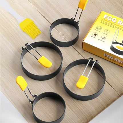4 - Pack Anti - Hot Egg Rings Non - Stick Round Fried Egg Maker Mold - DealBuddy