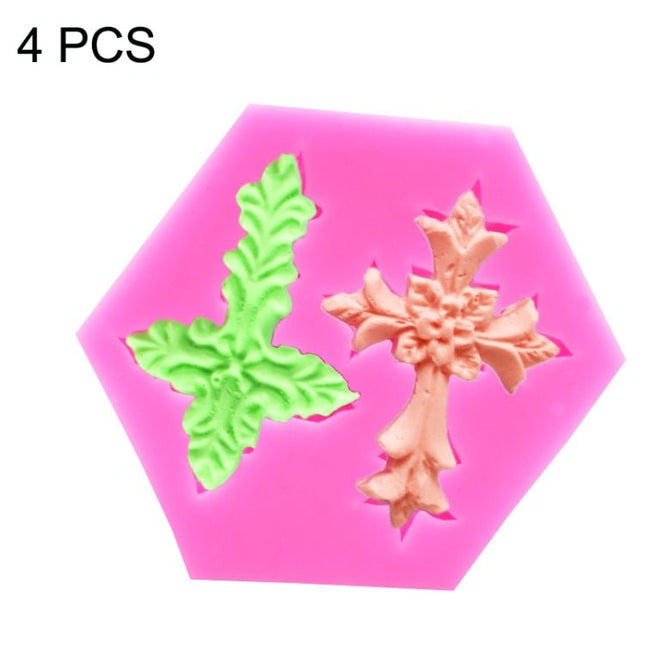 4 PCS Cross Shape Silicone Fondant Cake Mold Baking Tool - DealBuddy
