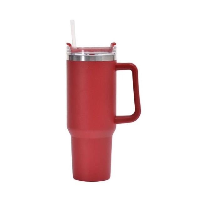 40oz Car Cup Double - Layer Vacuum Cup With Straw Handle Stainless Steel Thermos Cup - DealBuddy