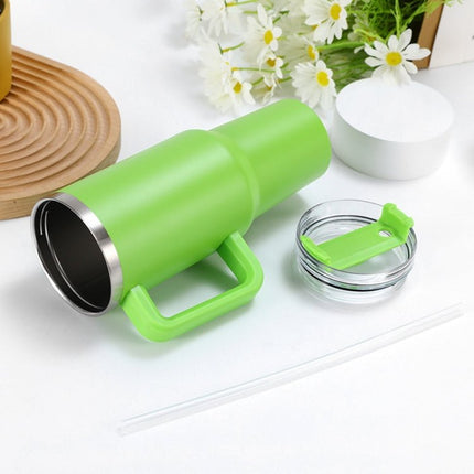 40oz Car Cup Double - Layer Vacuum Cup With Straw Handle Stainless Steel Thermos Cup - DealBuddy