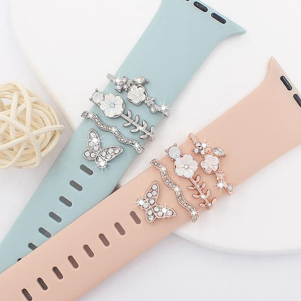 4pcs / Set 22mm Width Smart Watch Silicone Band Decorative Ring Metal Accessories - DealBuddy