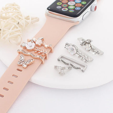 4pcs / Set 22mm Width Smart Watch Silicone Band Decorative Ring Metal Accessories - DealBuddy