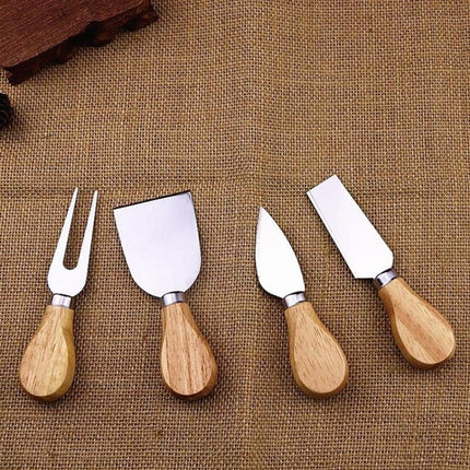4pcs / Set Stainless Steel Cheese Knife Bamboo Handle Cheese Slicer Wood Handle Cheese Knives Set Cutter - DealBuddy