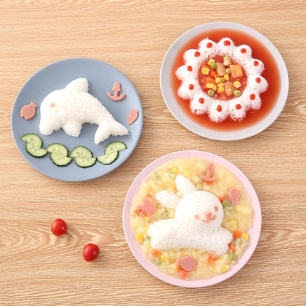 4pcs/Set Rabbit Dolphin Rice Sushi DIY Mold - DealBuddy