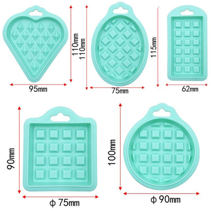 5 in 1 Food Grade Silicone Waffle Mold Kitchen Cake Set Baking Supplies - DealBuddy