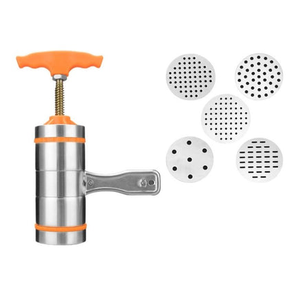 5 Molds Household Manually Small Stainless Steel Pressing Style Handhold Noodle Machine - DealBuddy