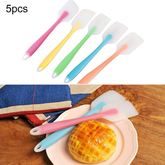 5 PCS Baking Tool Translucent Integrated High Temperature Resistance Cream Silicone Scraper Cake Spatula, Random Color Delivery - DealBuddy