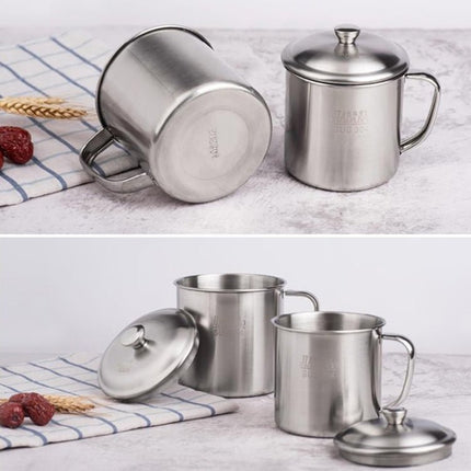 5 PCS Extra Thick 304 Stainless Steel Cup Children's Mouth Cup with Handle Cover Household adult Drinking Water Cup - DealBuddy