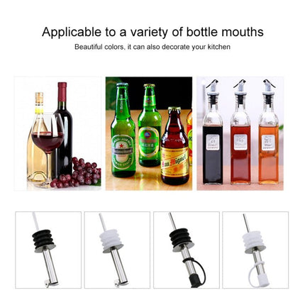 5 PCS Glass Bottle Stopper Stainless Steel Oil Stopper Silicone Stopper - DealBuddy