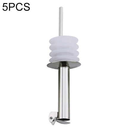 5 PCS Glass Bottle Stopper Stainless Steel Oil Stopper Silicone Stopper - DealBuddy