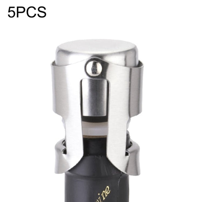 5 PCS Novel Stainless Steel Champagne Wine Bottle Stopper - DealBuddy