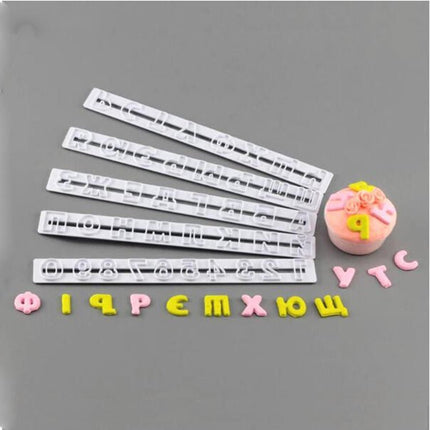 5 PCS Russian Letters Fondant Molds Embosser Sugar Craft Alphabet Moulds Cake Dessert Decor DIY Bakeware Tools - DealBuddy