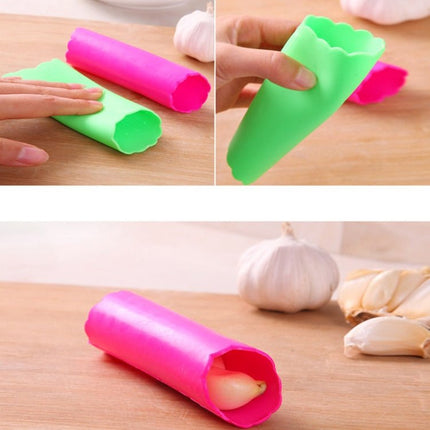 5 PCS Soft Resin Tube Shaped Reusable Magic Handheld Rolling Garlic Peeler Kitchen Tools (Random Color Delivery) - DealBuddy