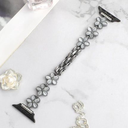 5-petaled Flower Zinc Alloy Chain Watch Band, For Apple Watch Series 8 41mm, For Apple Watch Series 8 45mm, For Apple Watch SE 2022 40mm, For Apple Watch SE 2022 44mm, For Apple Watch Series 7 41mm, For Apple Watch Series 7 45mm - DealBuddy