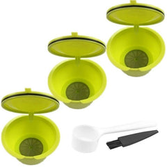 5 Piece Set Refillable Coffee Capsules – For Nescafe Dolce Gusto, w/ Spoon & Brush - DealBuddy